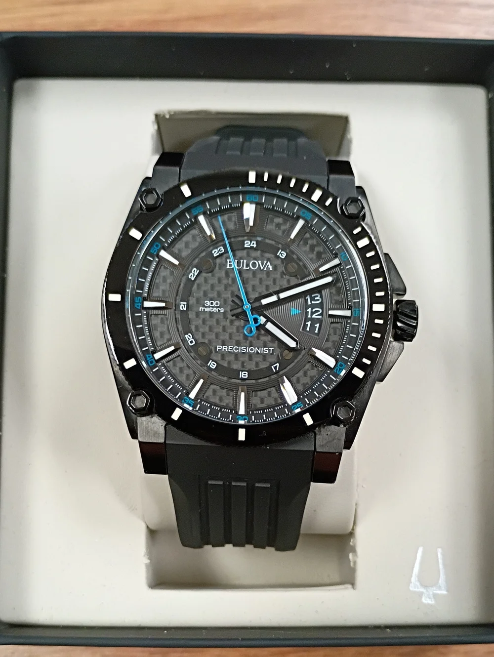 Bulova Black and Blue Precisionist Sport Watch